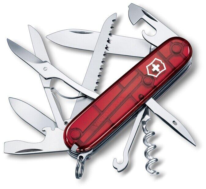 Scyzoryk Victorinox Huntsman 1.3713.T czerwony przezroczysty