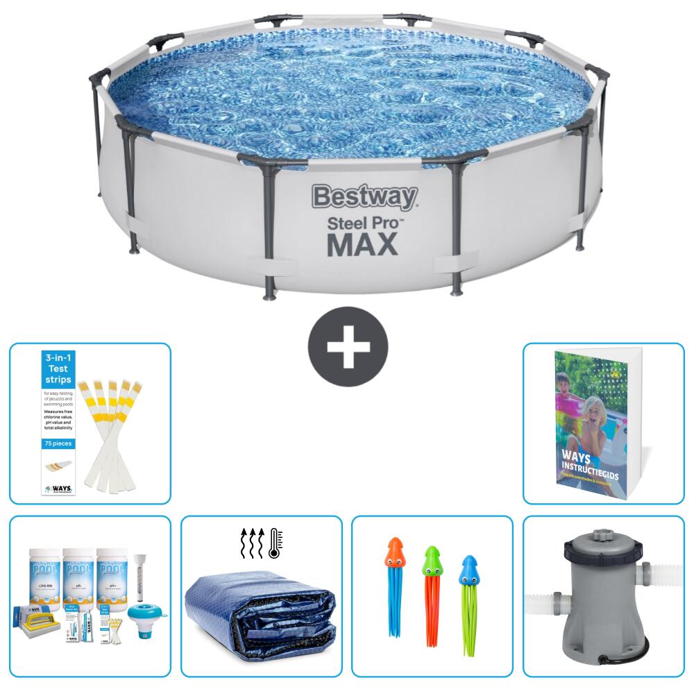 BESTWAY Basen Steel Pro MAX Okrągły - 305x76 cm - 7-częściowy S108