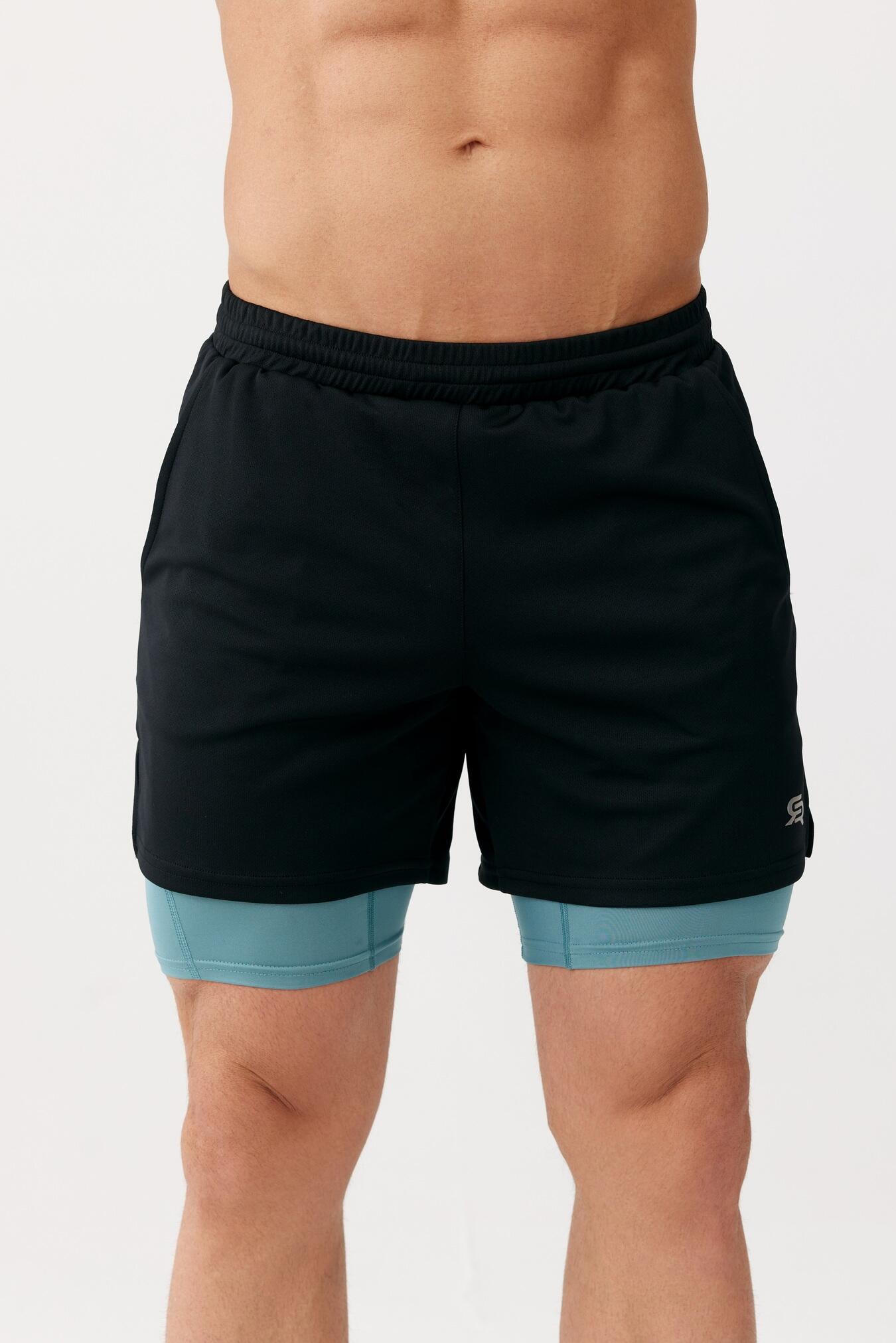 Męskie spodenki sportowe z podspodenkami Rough Radical Fast Duo Shorts