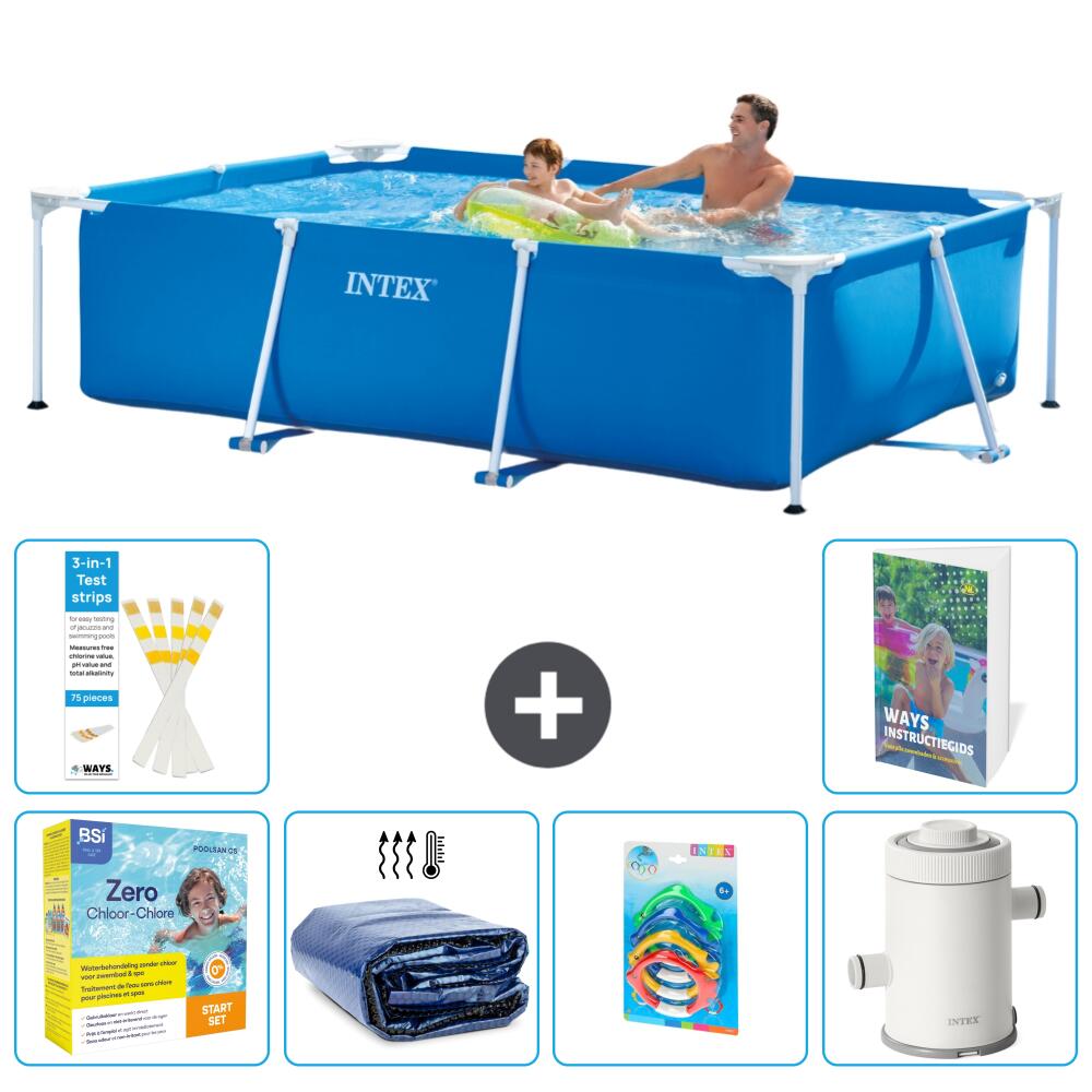 INTEX Basen ze stelażem Prostokątny - 260x160x65 cm - 7-częściowy S7