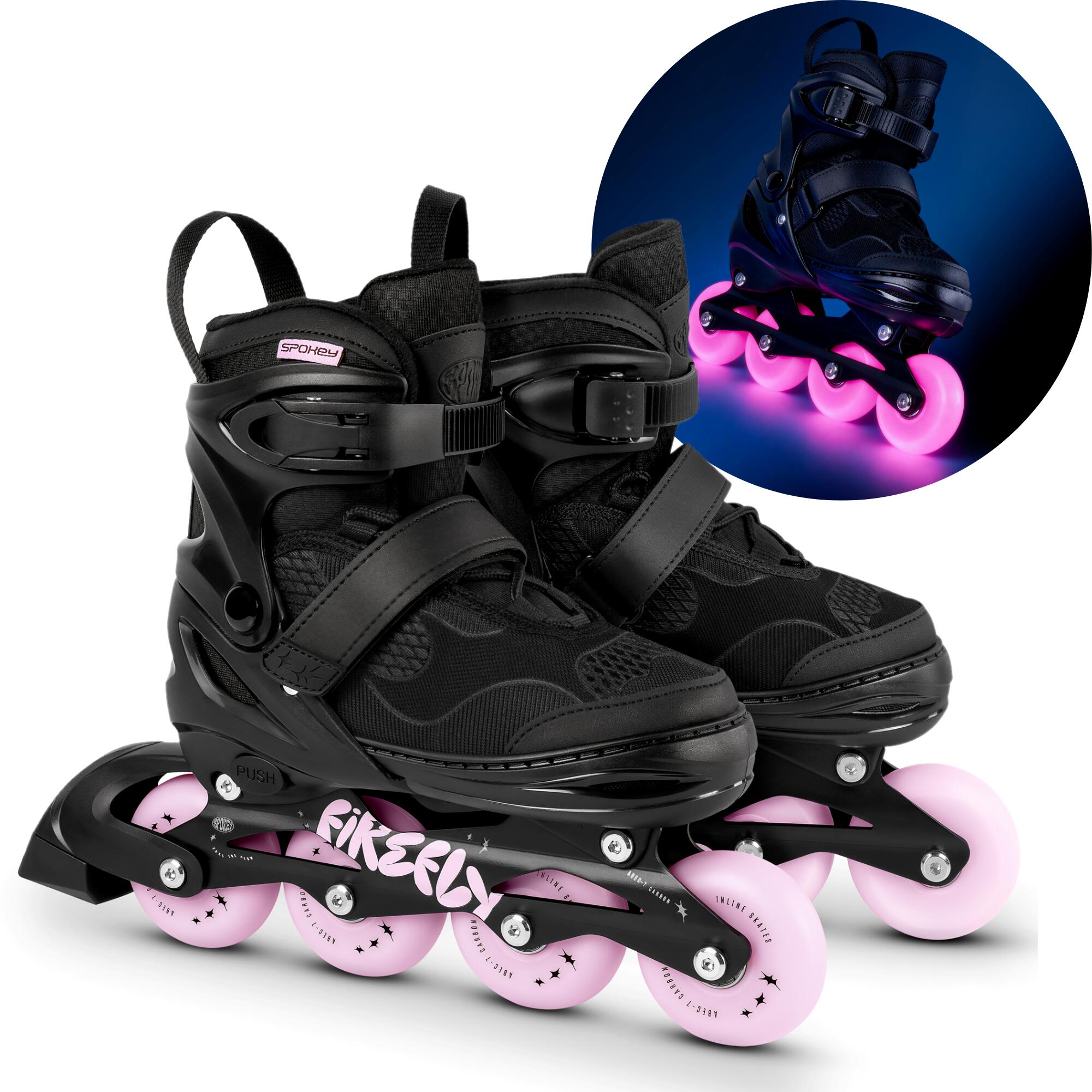 Rolki regulowane ze świecącymi kółkami LED Spokey Firefly