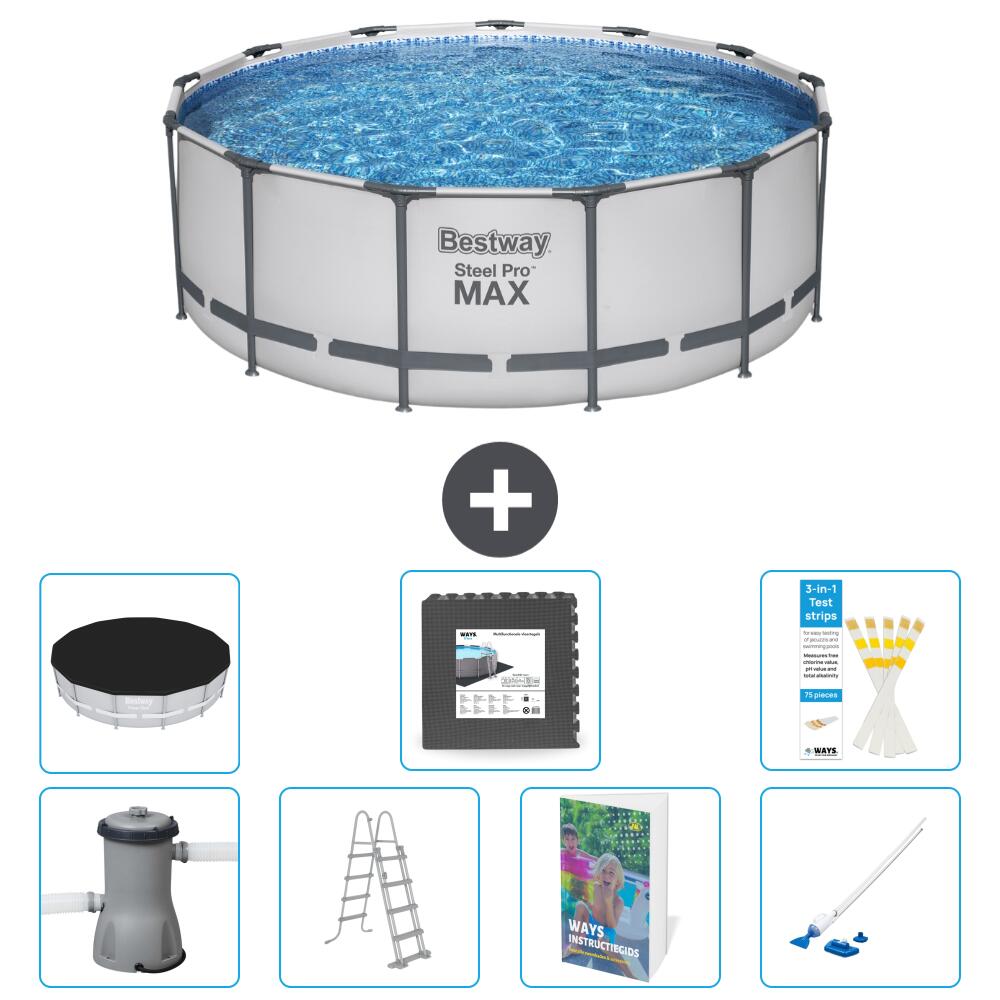 BESTWAY Basen Steel Pro MAX Okrągły - 427x84 cm - 8-częściowy S610