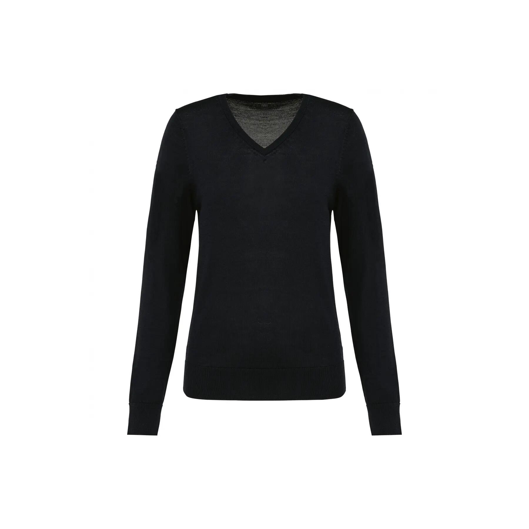 Damski sweter z merynosów z dekoltem v-neck Kariban Premium