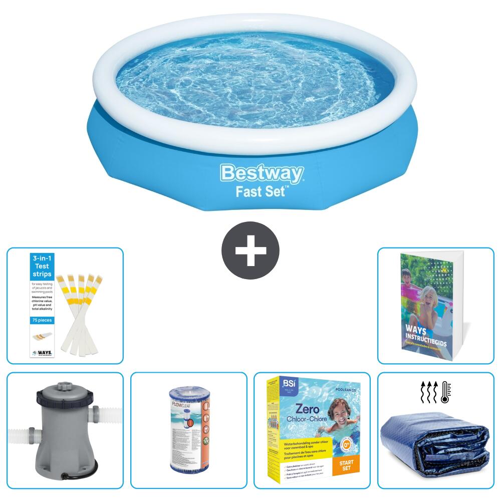 BESTWAY Basen Fast Set Okrągły - 305x66 cm - 7-częściowy S224