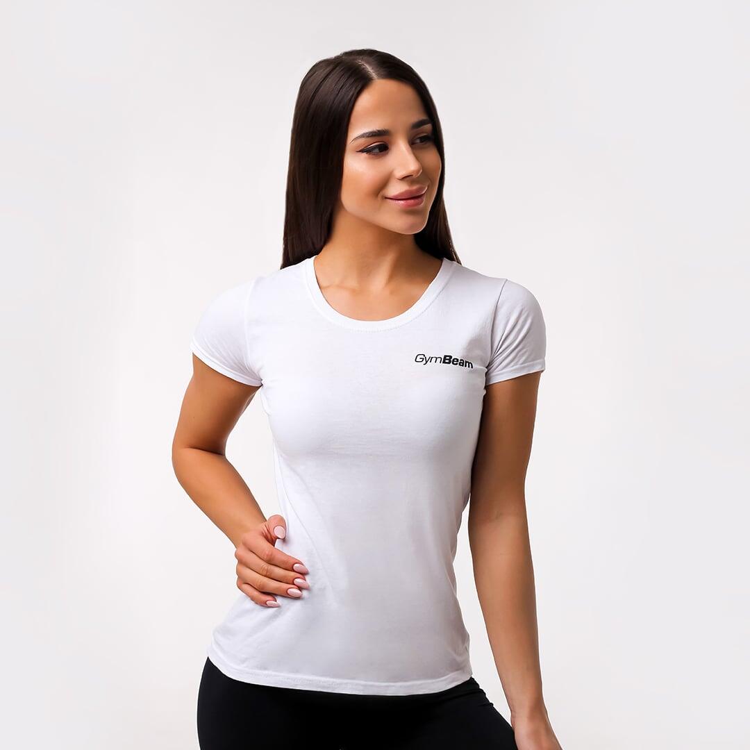 Koszulka damska fitness slim biała Basic