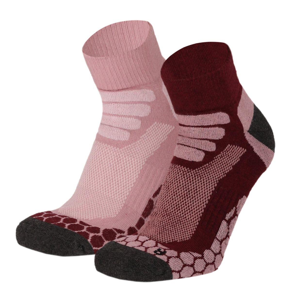 Niskie skarpety trekkingowe Coolmax® Quarter 2 pary - Burgundy
