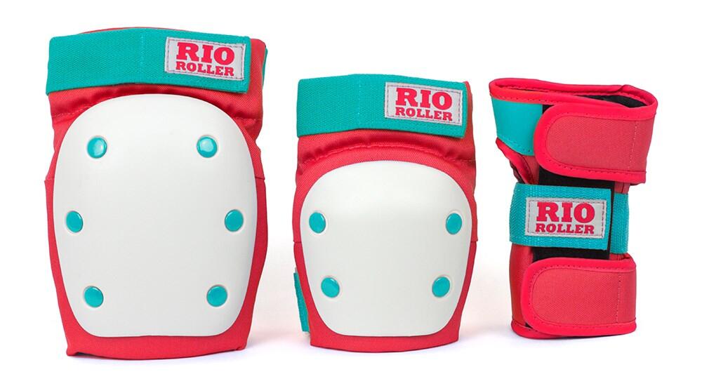 Rolki Zestawy Rio Roller Triple Skate Pads Ochraniacze Na Rolki - M - Red/Mint