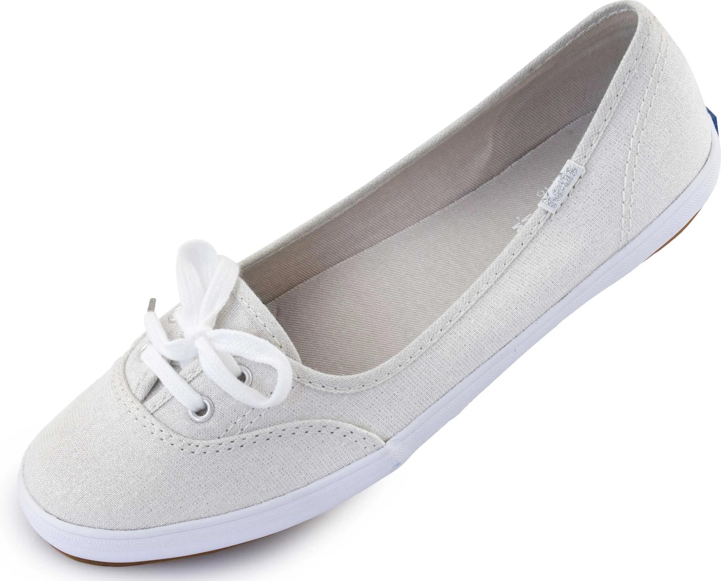Srebrne baleriny Keds Teacup Lurex