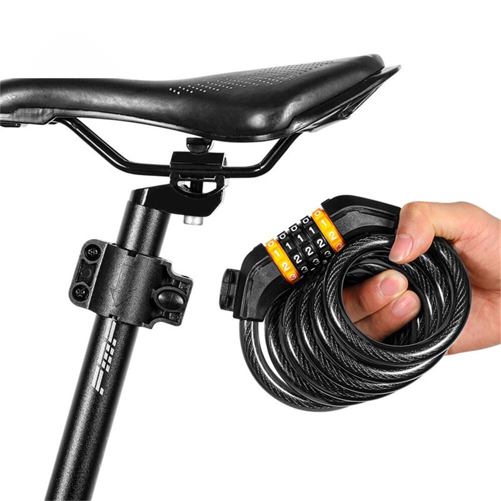 Zamek rowerowy na kabel 1,5 m z kodem 5-cyfrowym