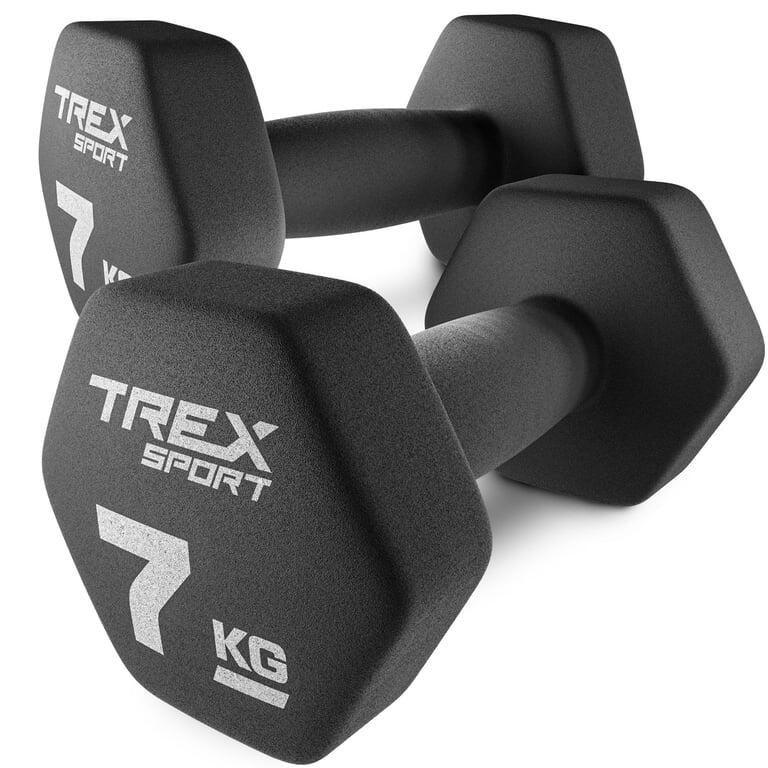 Zestaw hantelek żeliwnych neoprenowych Trex Sport TX‑070VD 2×7kg
