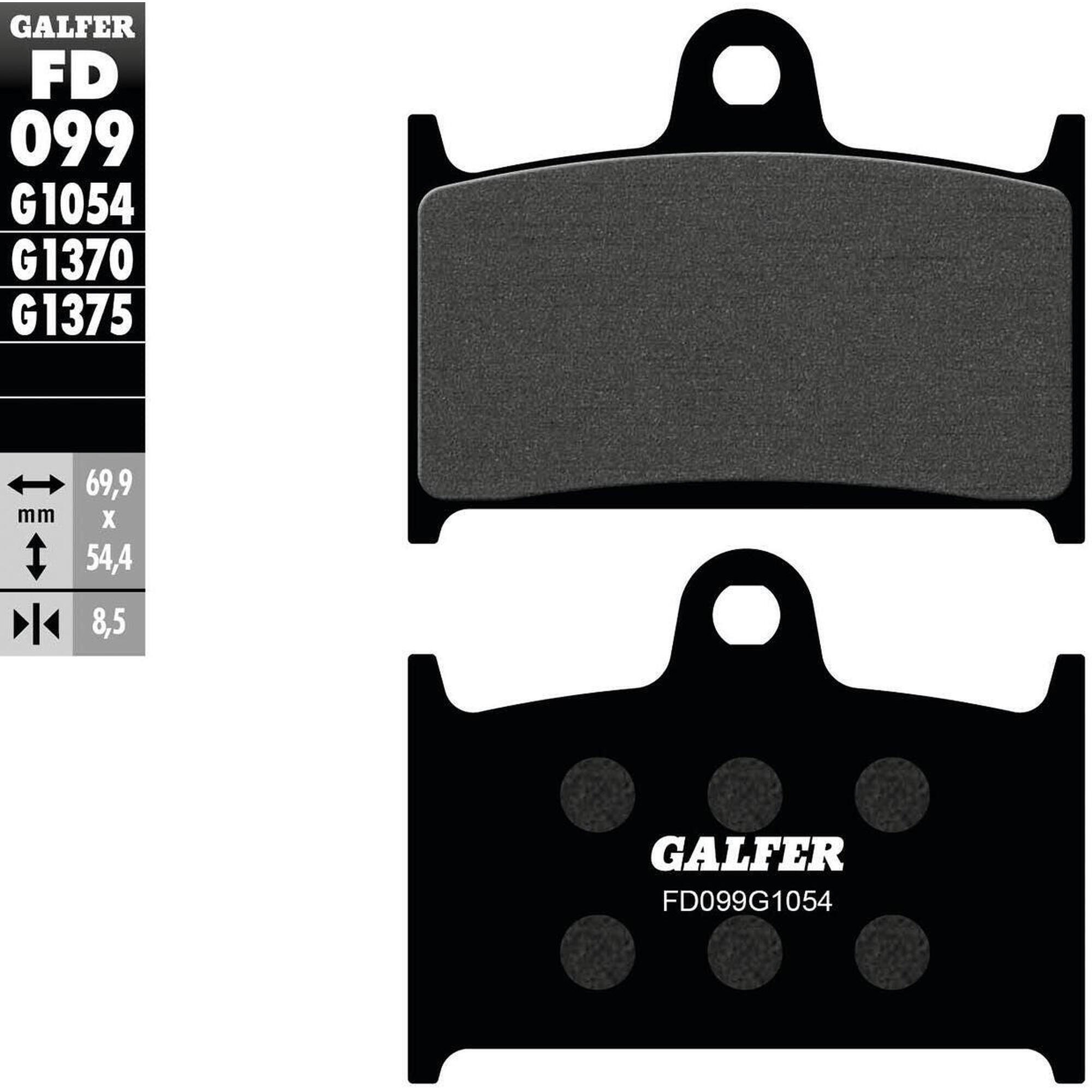 Klocki hamulcowe GALFER FD099 (G1054) 69 9 x 54 4 mm ECE R90