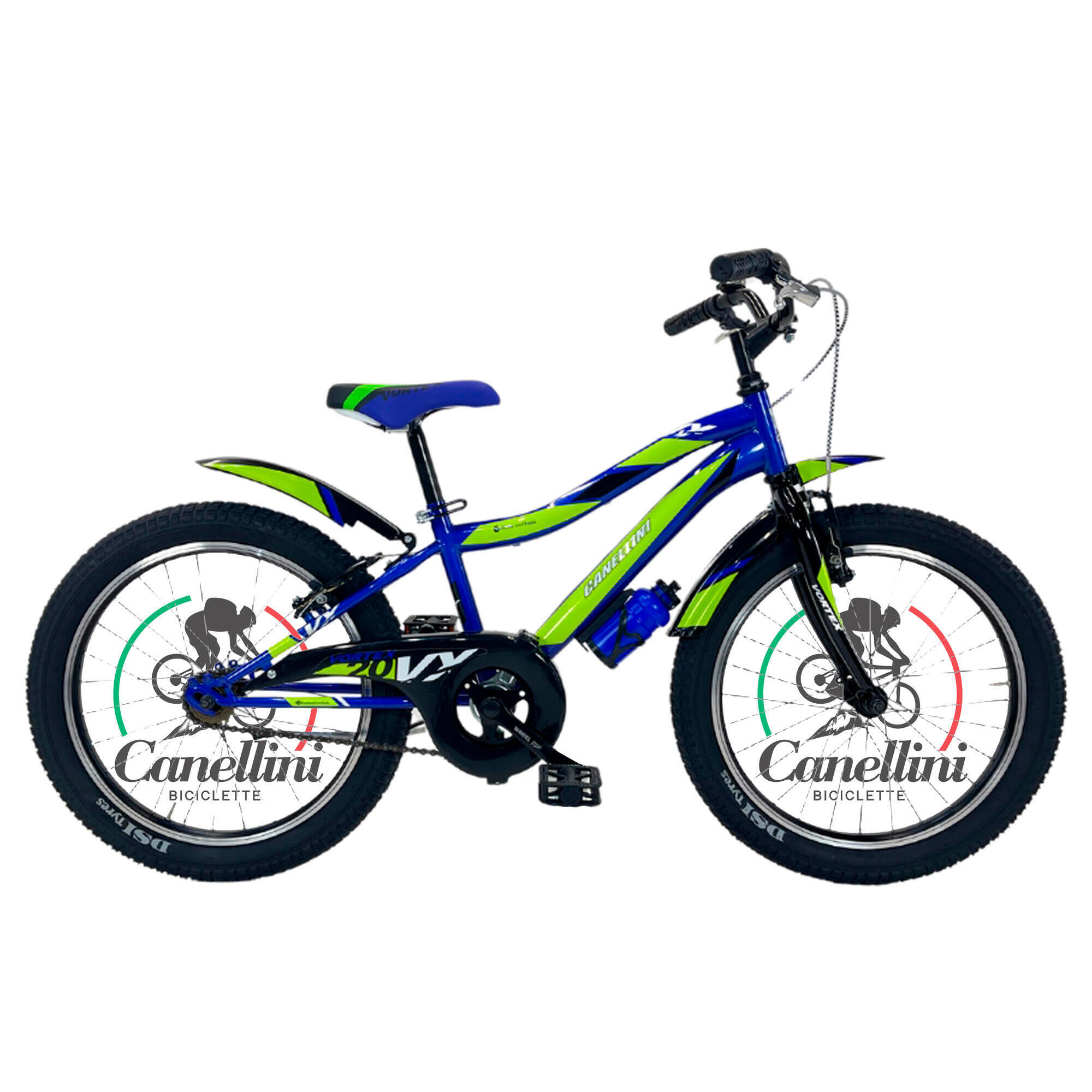 Rower Dziecięcy MTB Canellini VORTEX 20 1B - Niebieski/Zielony/Czarny