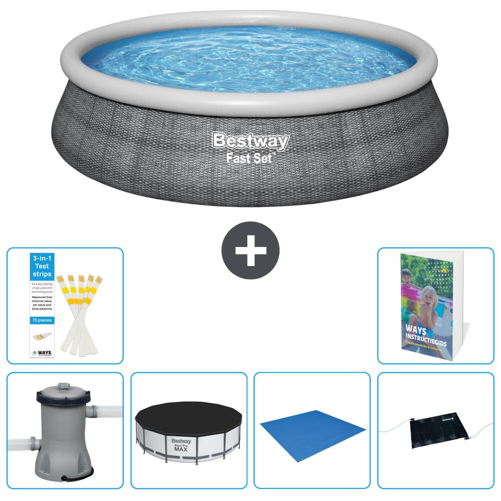 BESTWAY Basen Fast Set Okrągły - 457x84 cm - 7-częściowy S214