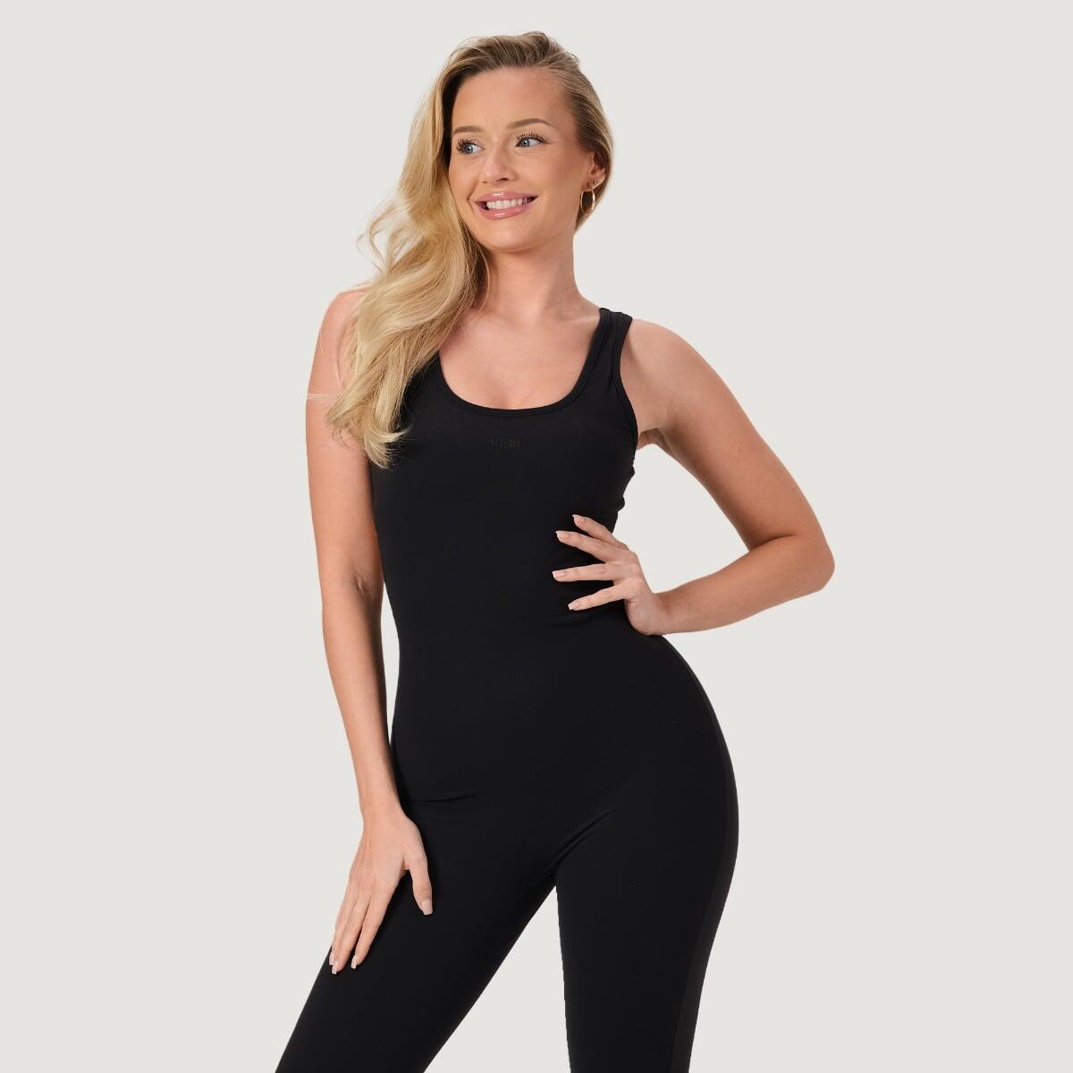 Kombinezon damski fitness bez rękawów slim fit NEO Black