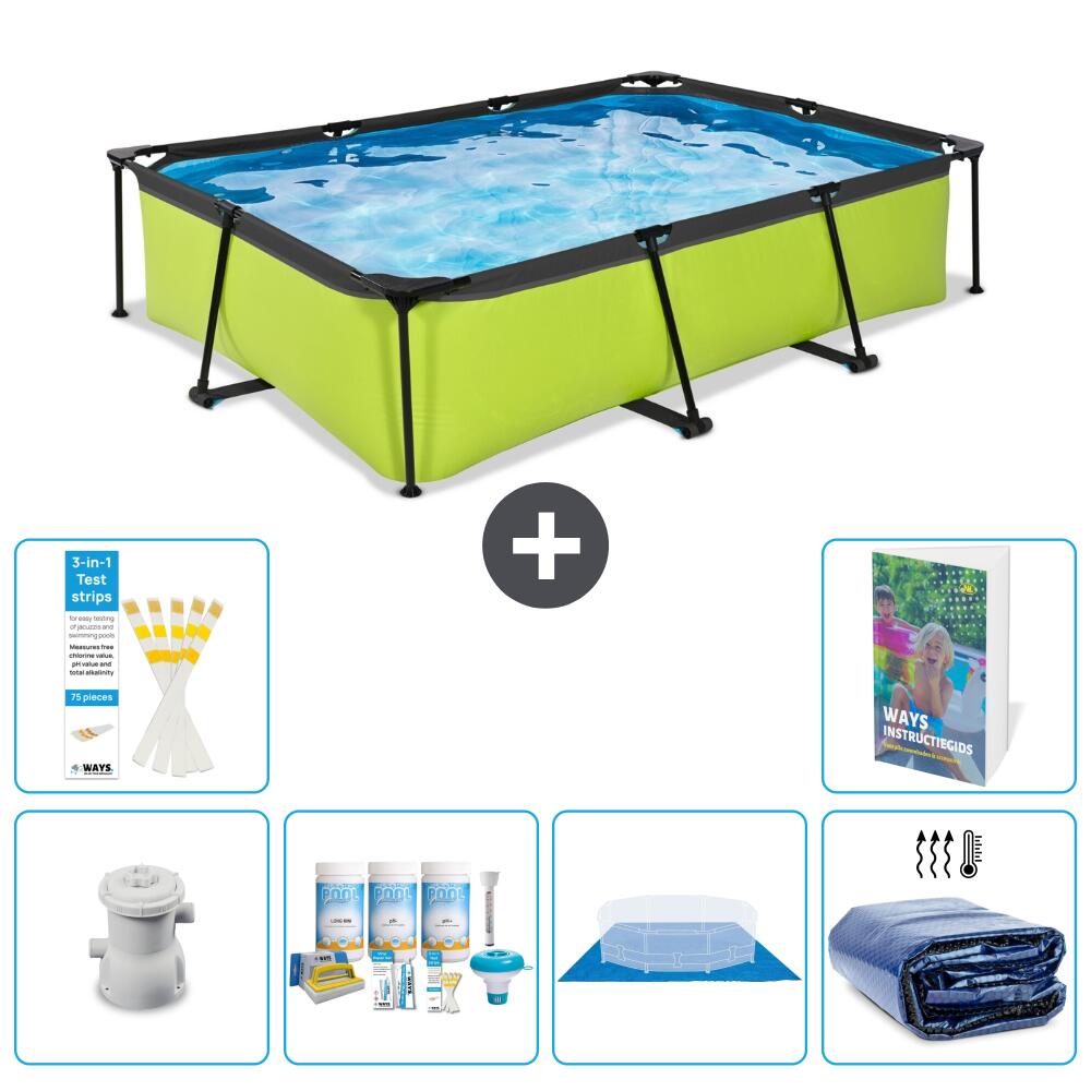 EXIT TOYS Basen Prostokątny - 300x200x65 cm - 7-częściowy S289