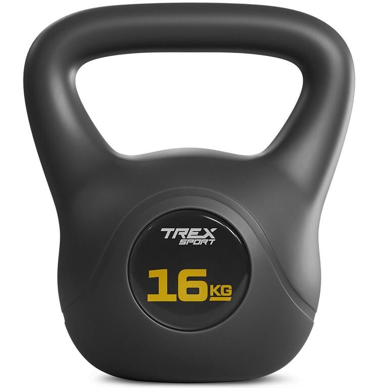 Kettlebell winylowy treningowy Trex Sport szeroki uchwyt odważnik 16kg