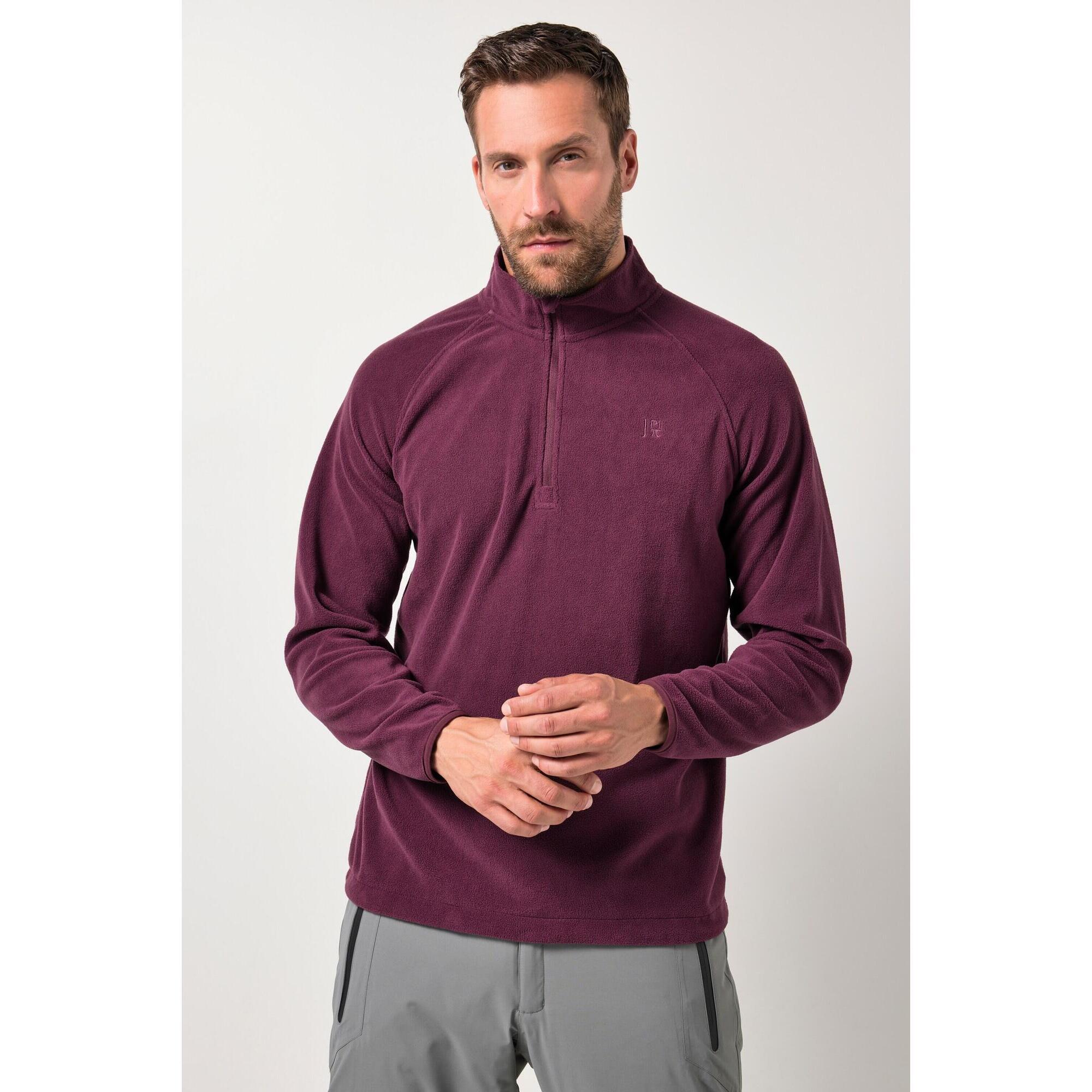 Męski Półgolf z polaru outdoorowy Belly Fit kołnierz z zamkiem