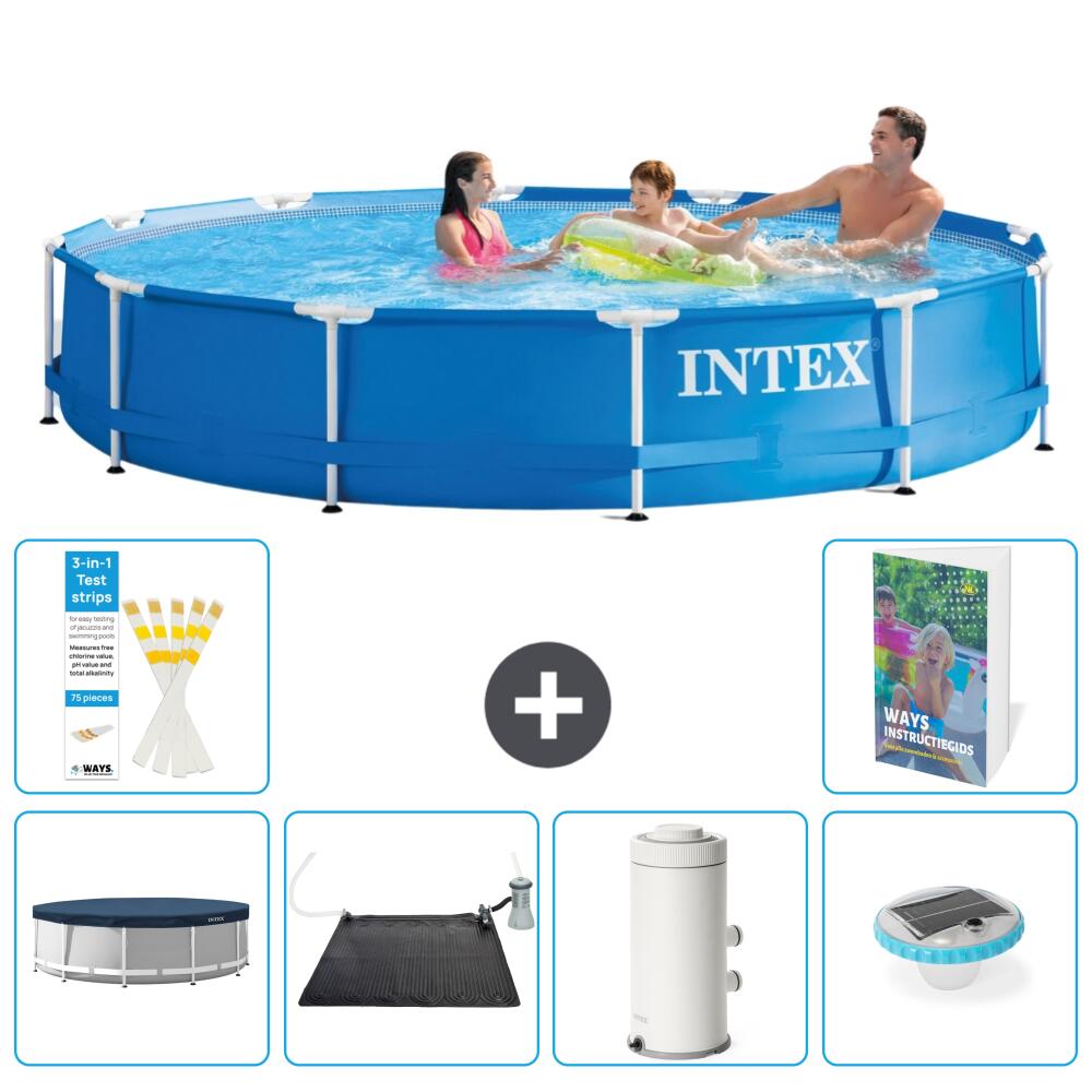 INTEX Basen ze stelażem Okrągły - 366x76 cm - 7-częściowy S76