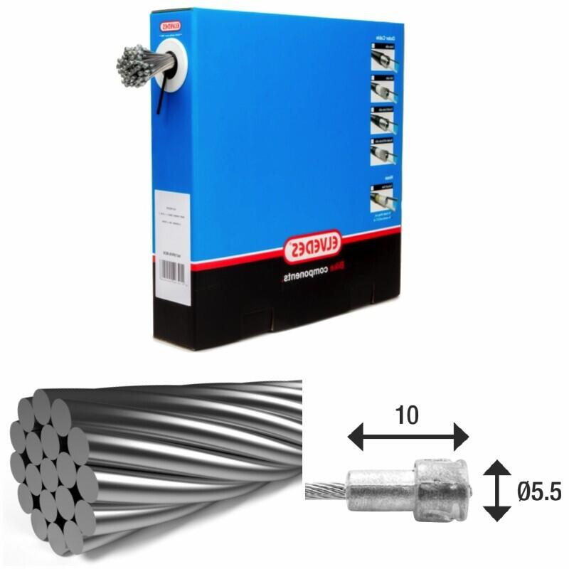 Kable hamulcowe 1x19 drut nierdzewny Ø1 5mm główka w kształcie V Ø5 5x10 Elvedes