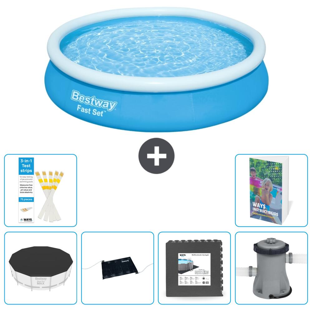 BESTWAY Basen Fast Set Okrągły - 366x76 cm - 7-częściowy S21