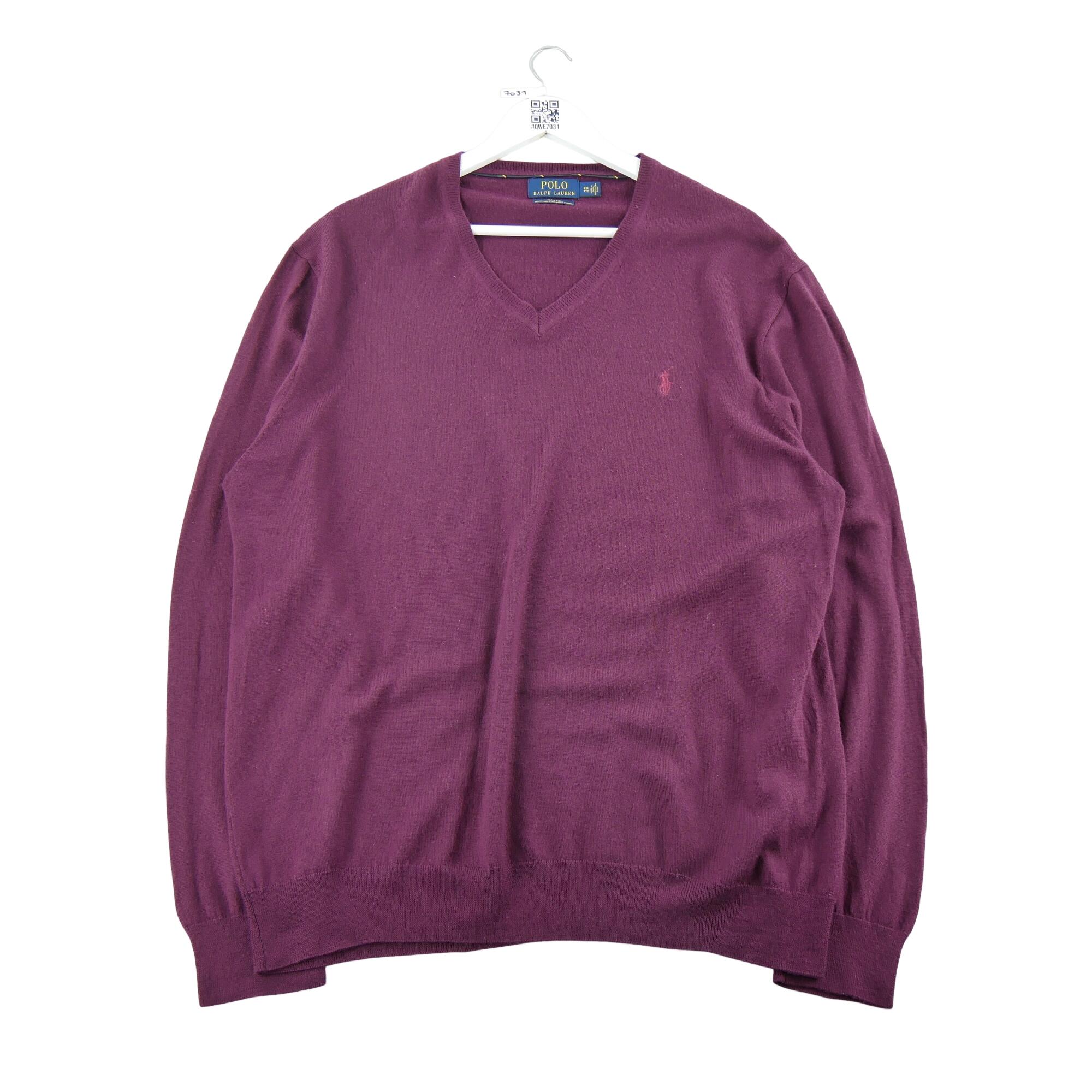 Second life - Sweter męski z wełny Bordeaux - Jak nowy