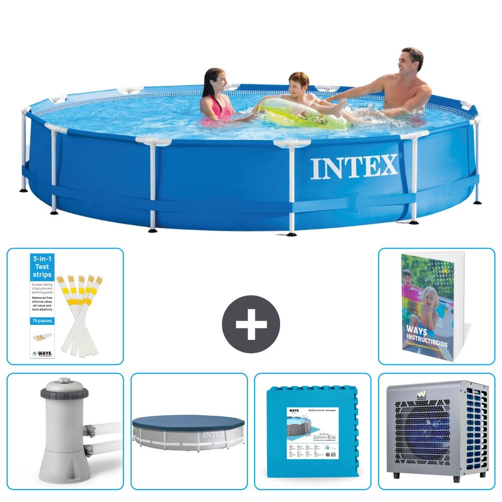 INTEX Basen ze stelażem Okrągły - 366x76 cm - 7-częściowy S290