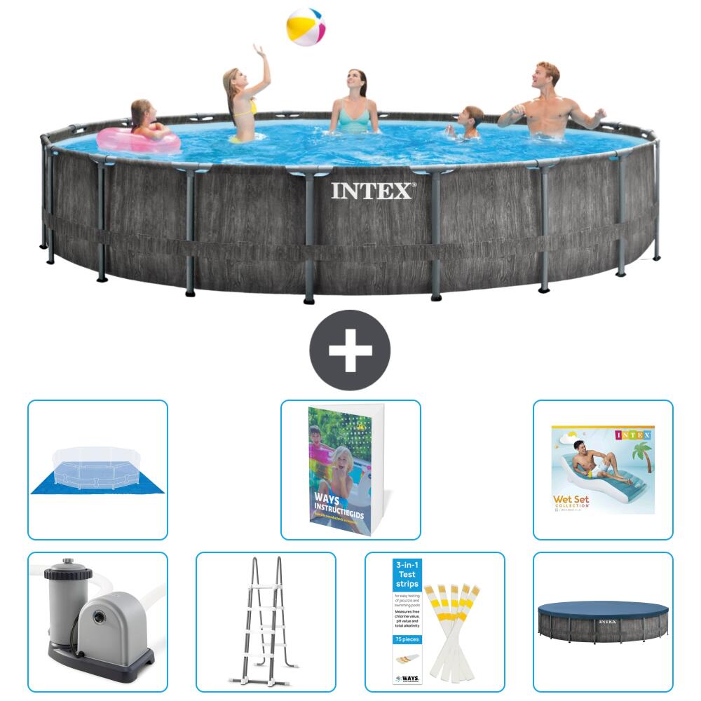 INTEX Basen Prism Frame Okrągły - 549x122 cm - 8-częściowy S670
