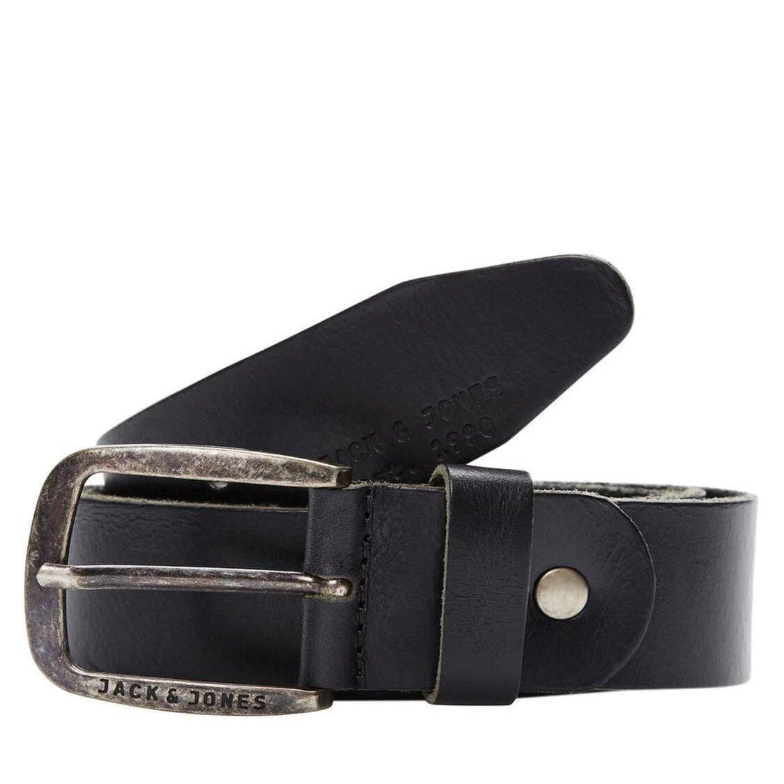 Skórzany pasek Jack & Jones Paul czarny