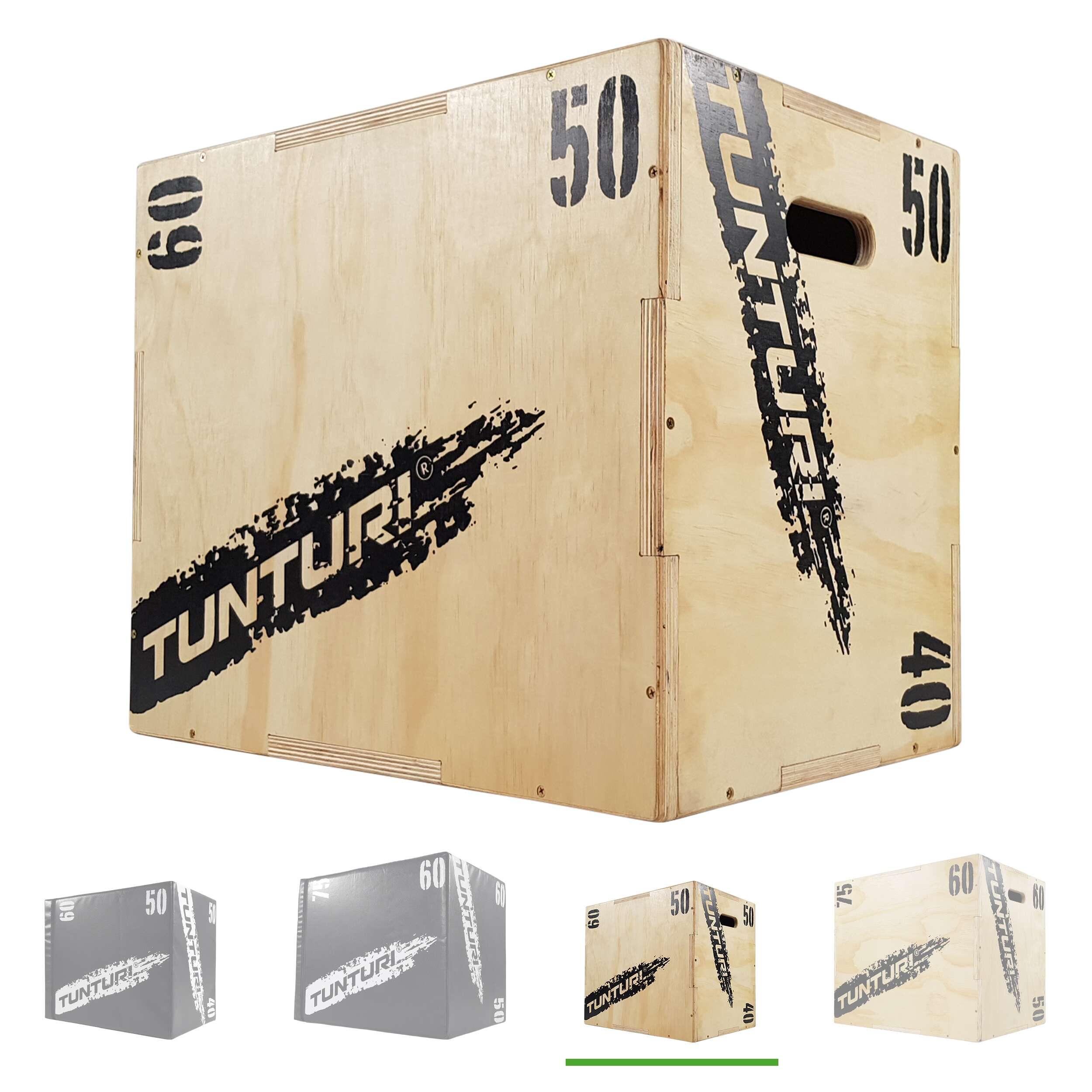 Drewniana skrzynia pylometryczna do ćwiczeń jumpbox TUNTUR 40x50x60 cm