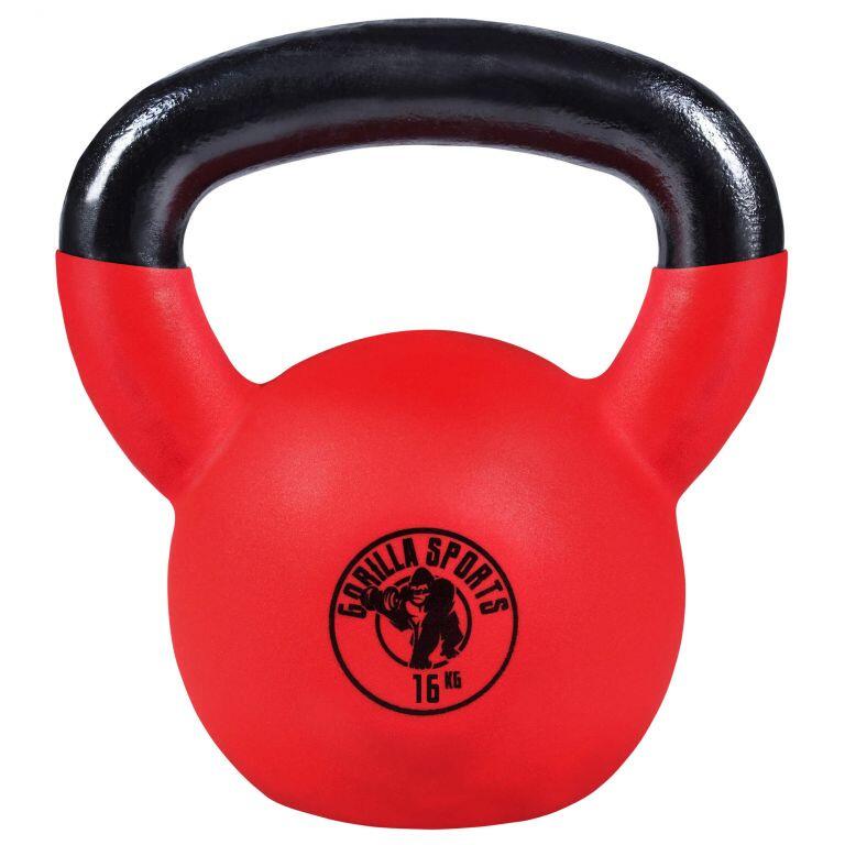 Kettlebell 16 kg treningowy żeliwny gumowany Gorilla Sports