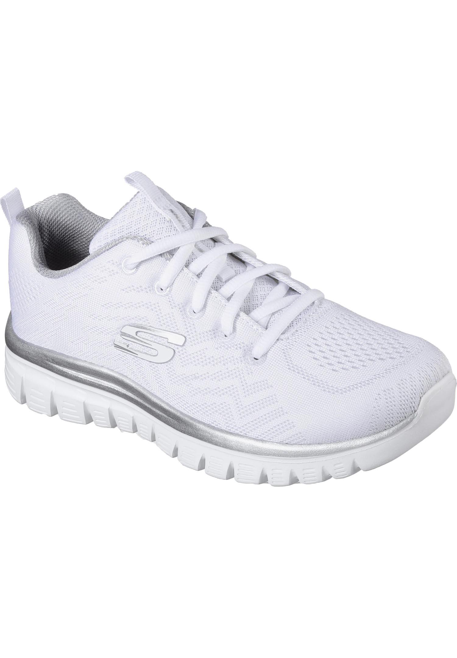 Trampki Skechers Get Connected 12615WSL, Biały, Kobiety