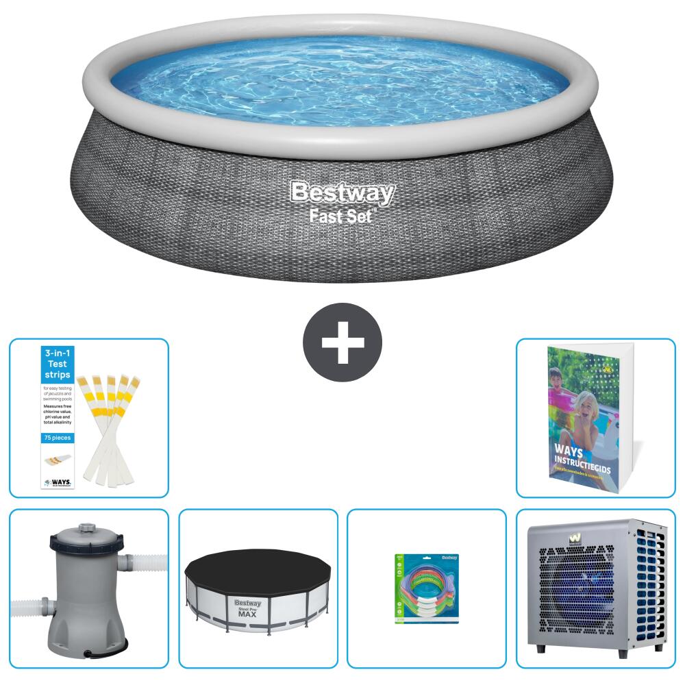 BESTWAY Basen Fast Set Okrągły - 457x84 cm - 7-częściowy S338