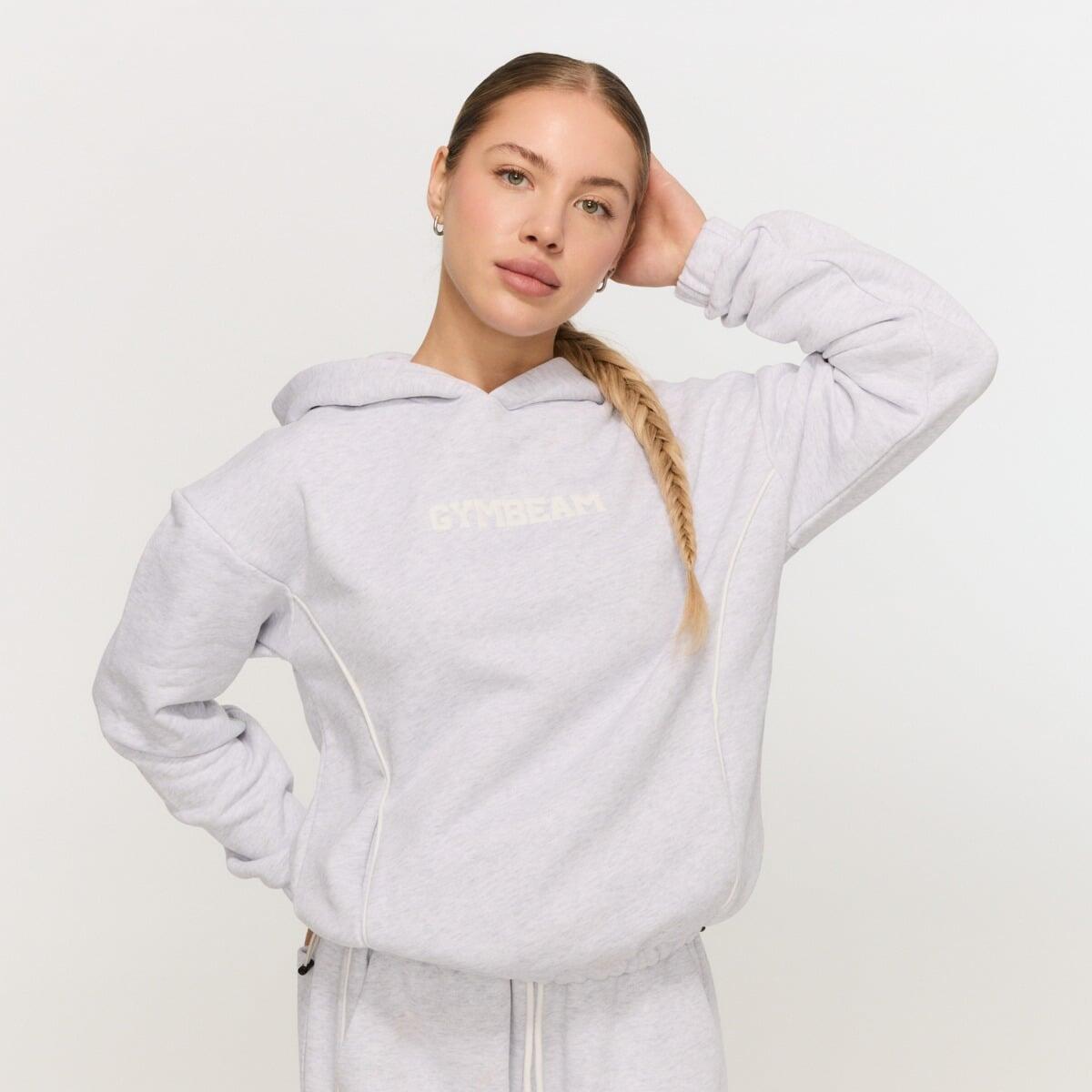 Bluza damska fitness z kapturem szara Varsity