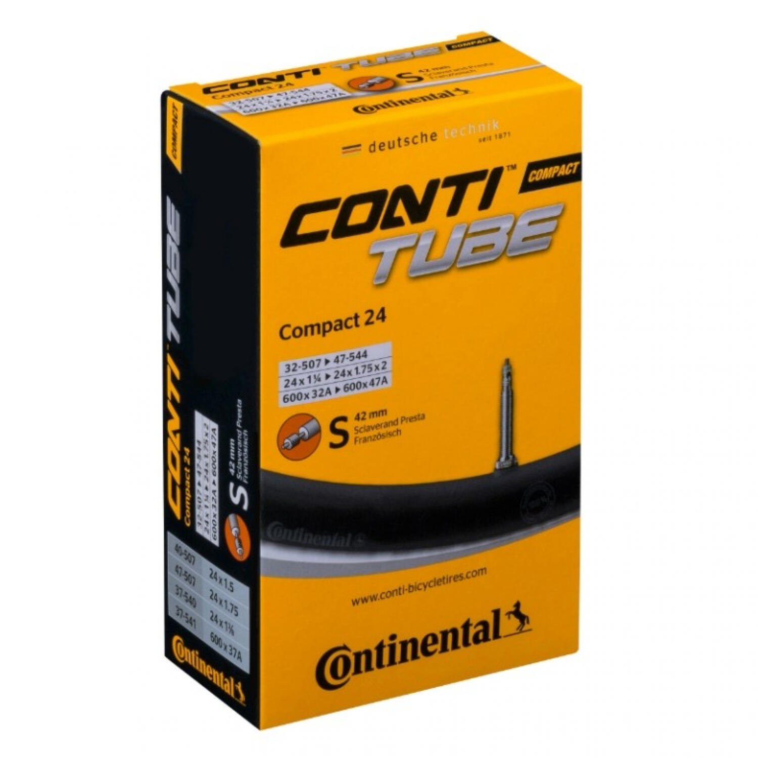 Dętka z zaworem Presta Continental 24 x 1.50-2.00
