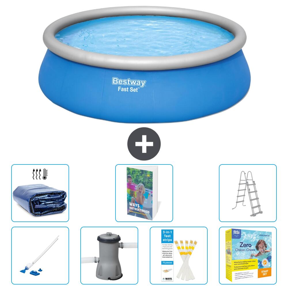 BESTWAY Basen Fast Set Okrągły - 457x122 cm - 8-częściowy S370