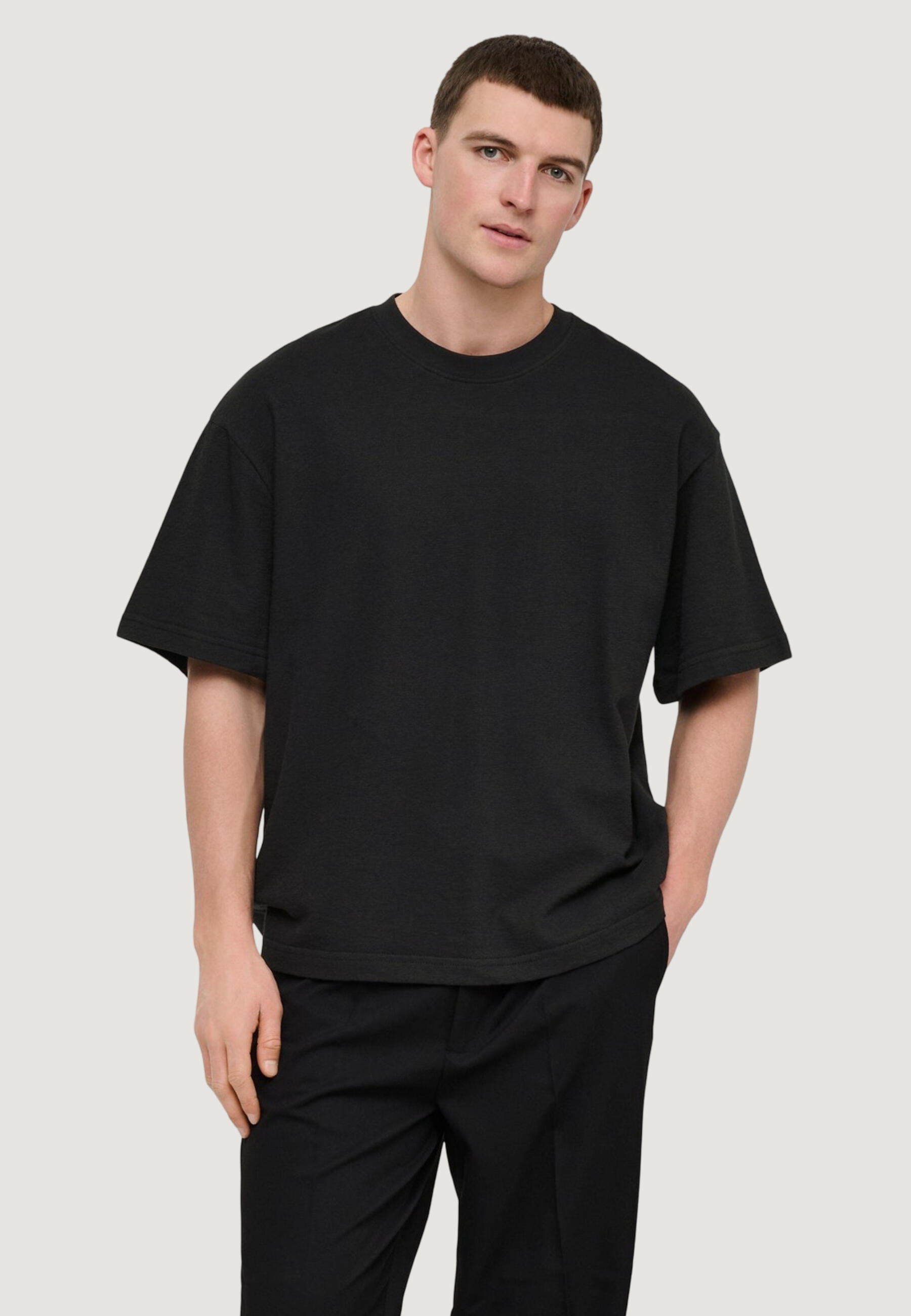 Koszulka crop top Mężczyzna ONLY & SONS Onslenny Ovz Ss Strct Tee Noos