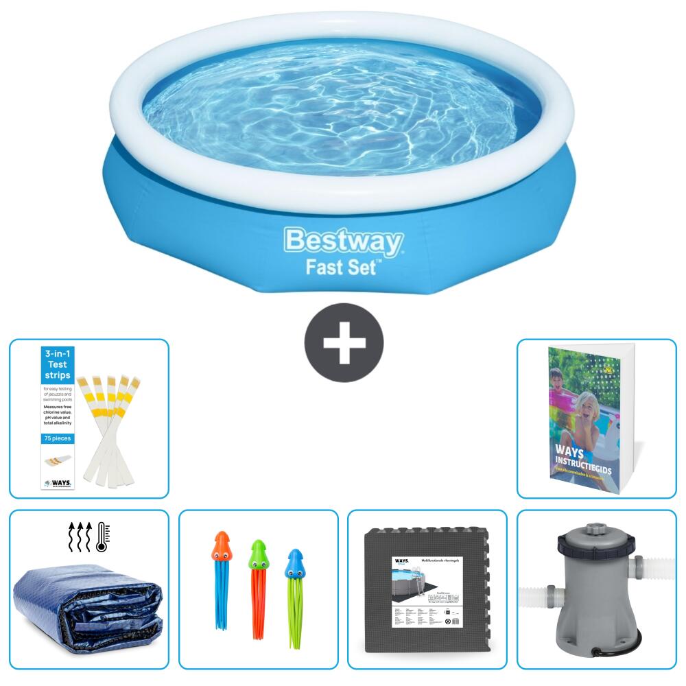BESTWAY Basen Fast Set Okrągły - 305x66 cm - 7-częściowy S3