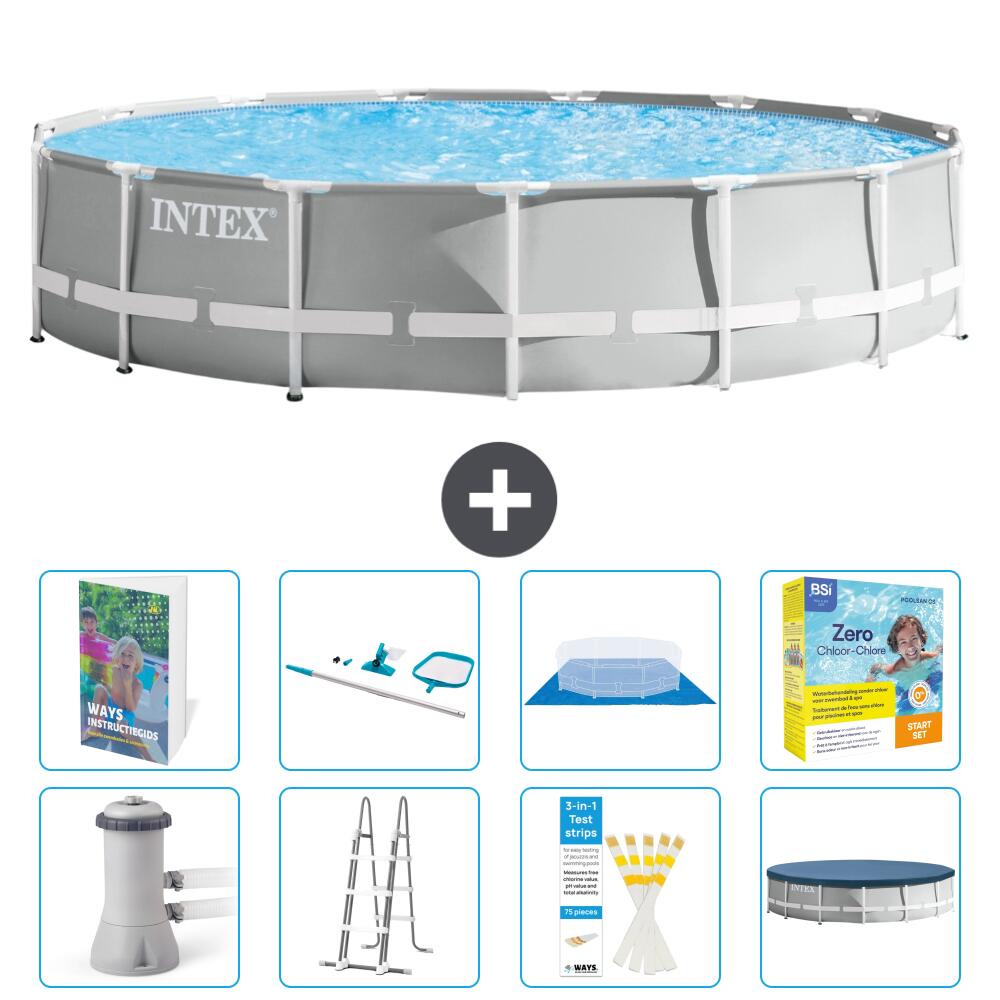 INTEX Basen Prism Frame Okrągły - 457x107 cm - 9-częściowy S550
