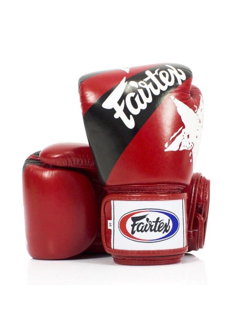 Fairtex Rękawice Bokserskie ze skóry naturalnej BGV1 Nation Czerwone