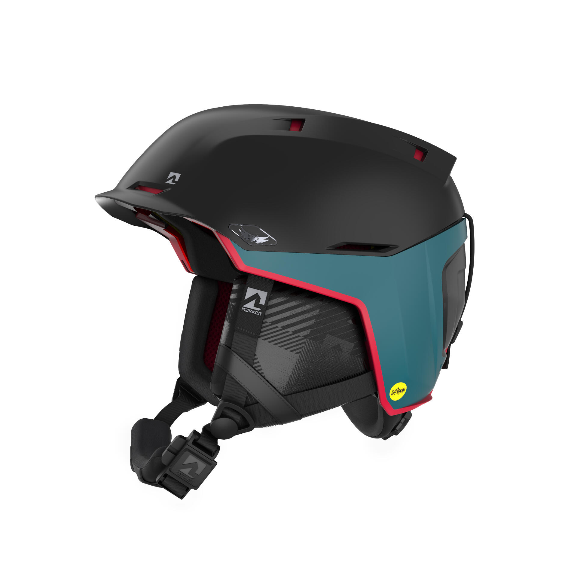 Kask Narciarski Marker Phoenix 2 Mips Czarny Teal Niebieski Czerwony