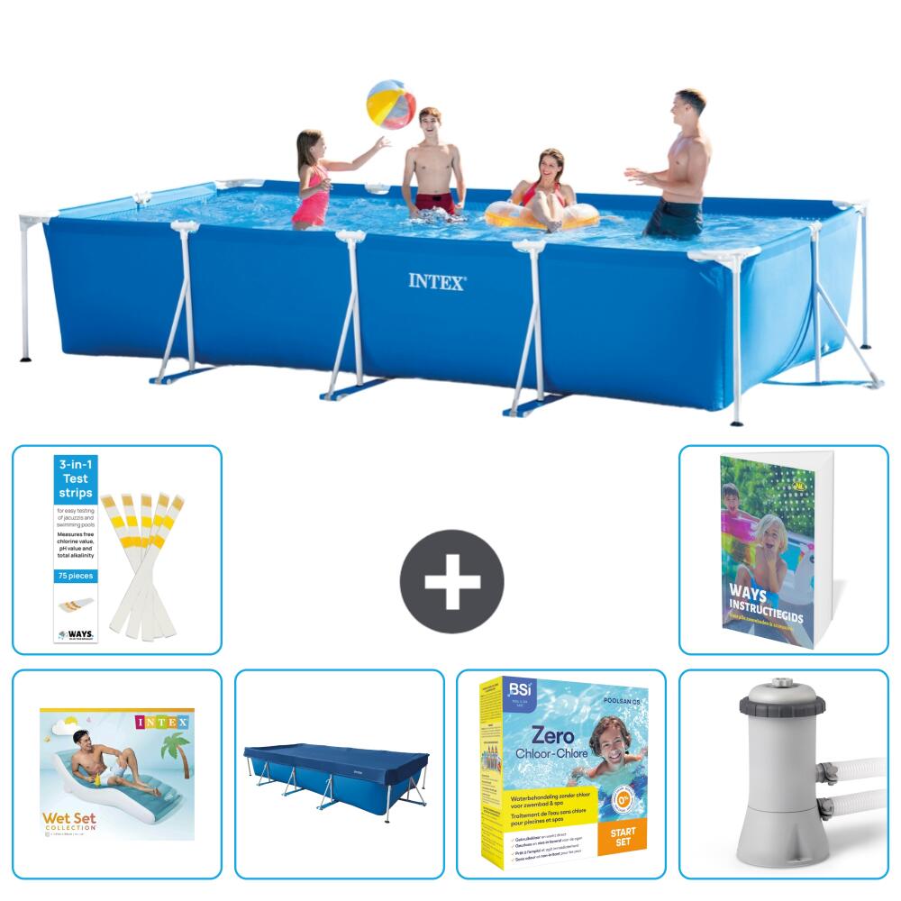 INTEX Basen ze stelażem Prostokątny - 450x220x84 cm - 7-częściowy S117