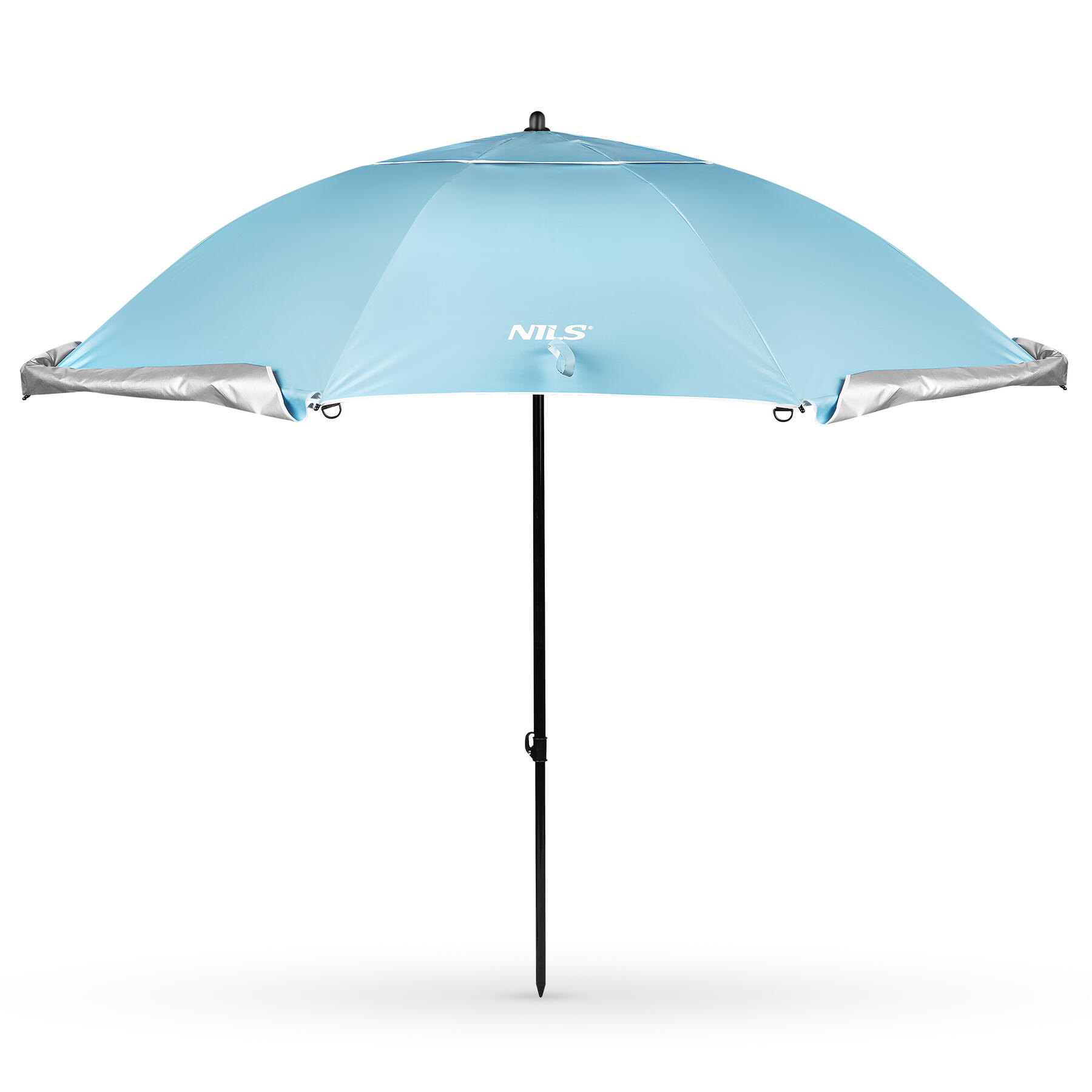 Parasol plażowy 2w1 NILS CAMP NC17114 z podłogą i ochroną UV 240 cm
