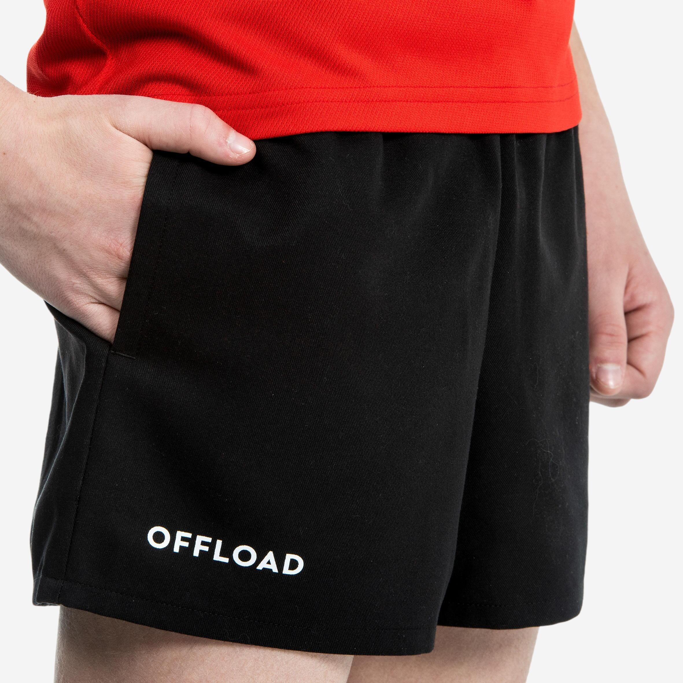 Spodenki do rugby z kieszeniami dla dzieci Offload R100
