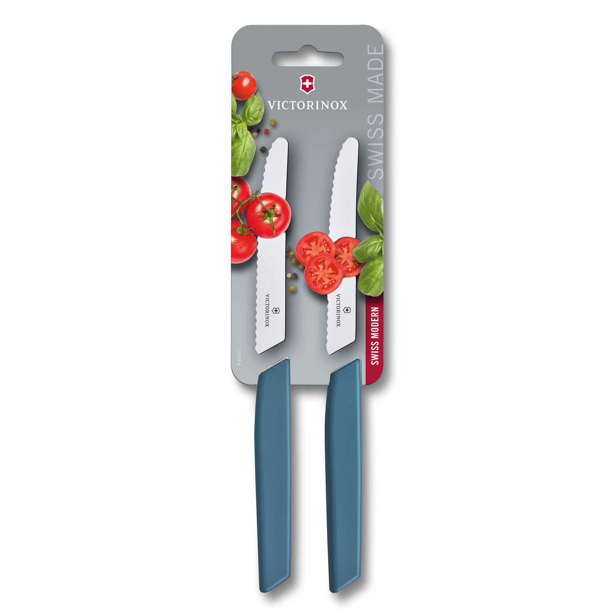 Noże do warzyw i owoców Swiss Modern 2 sztuki 11 cm chabrowe
