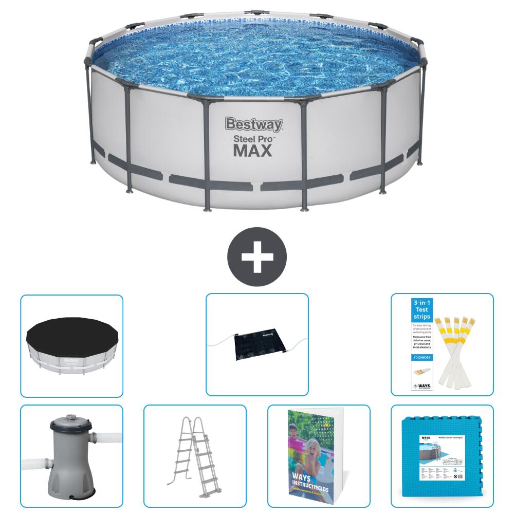 BESTWAY Basen Steel Pro MAX Okrągły - 427x84 cm - 8-częściowy S621