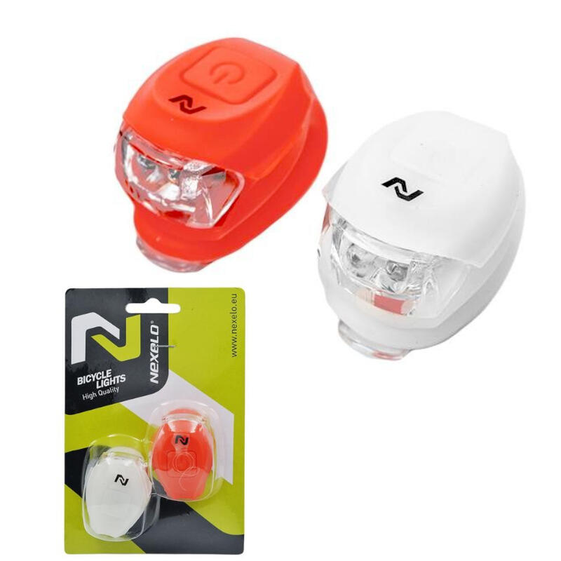 Zestaw lampek rowerowych Led Nexelo silikonowe