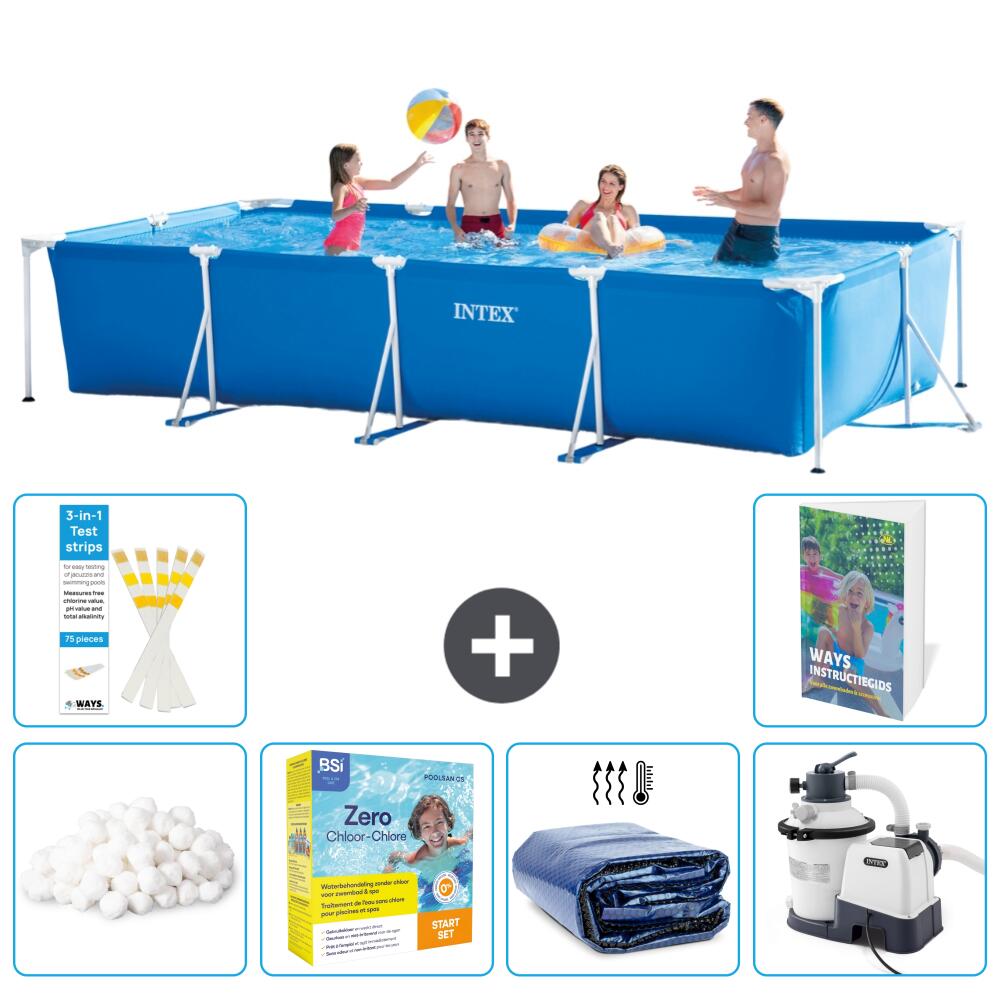 INTEX Basen ze stelażem Prostokątny - 450x220x84 cm - 7-częściowy S75