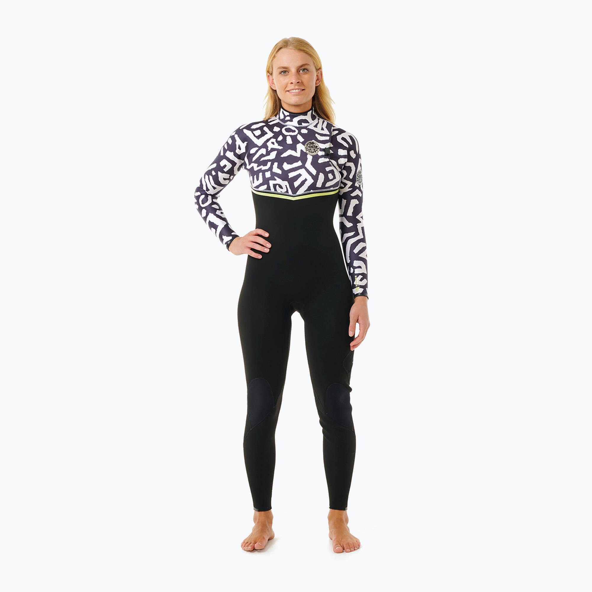 Pianka do pływania damska Rip Curl E-Bomb 4/3 mm Zip Free Sublimed black/ lime