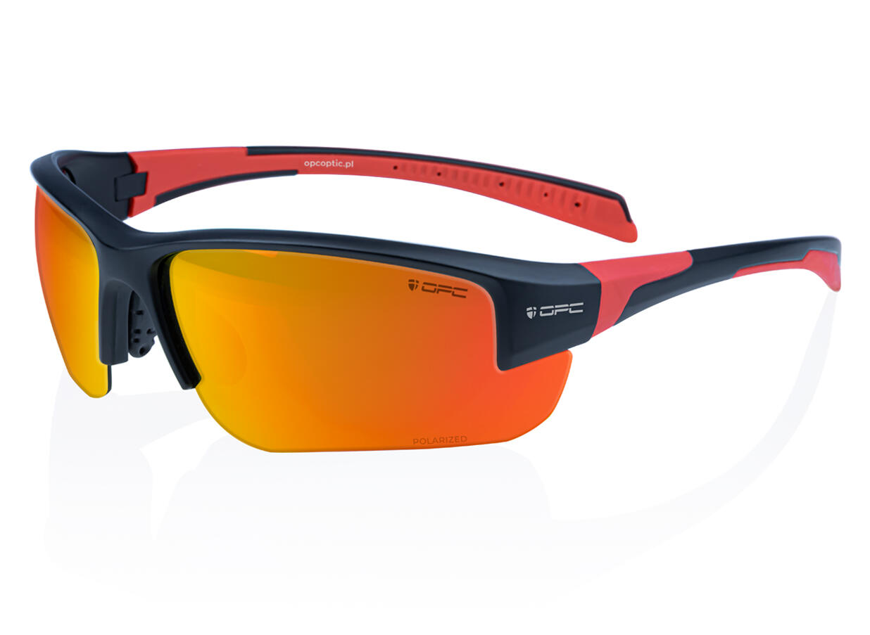 Okulary przeciwsłoneczne BIKE SAN SALVO Matt Black Red REVO + ETUI