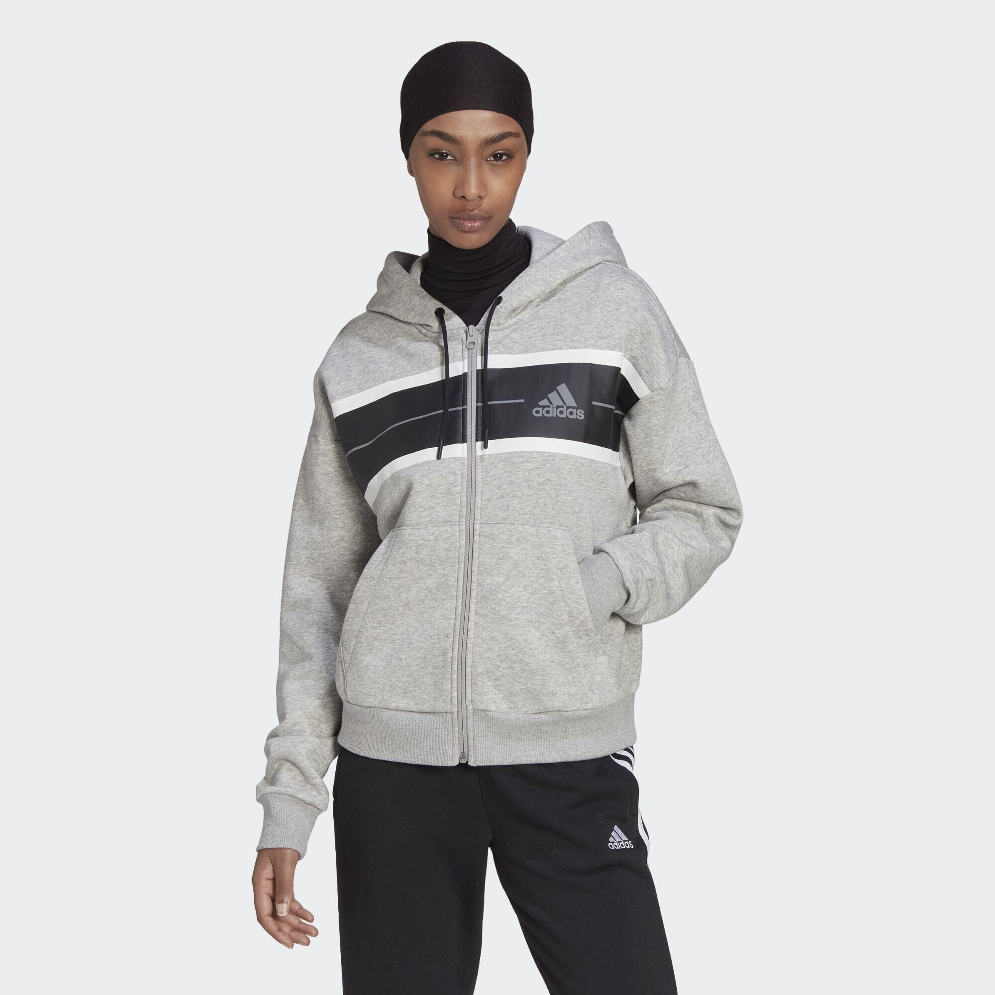Bluza z kapturem adidas z kolorowymi paskami